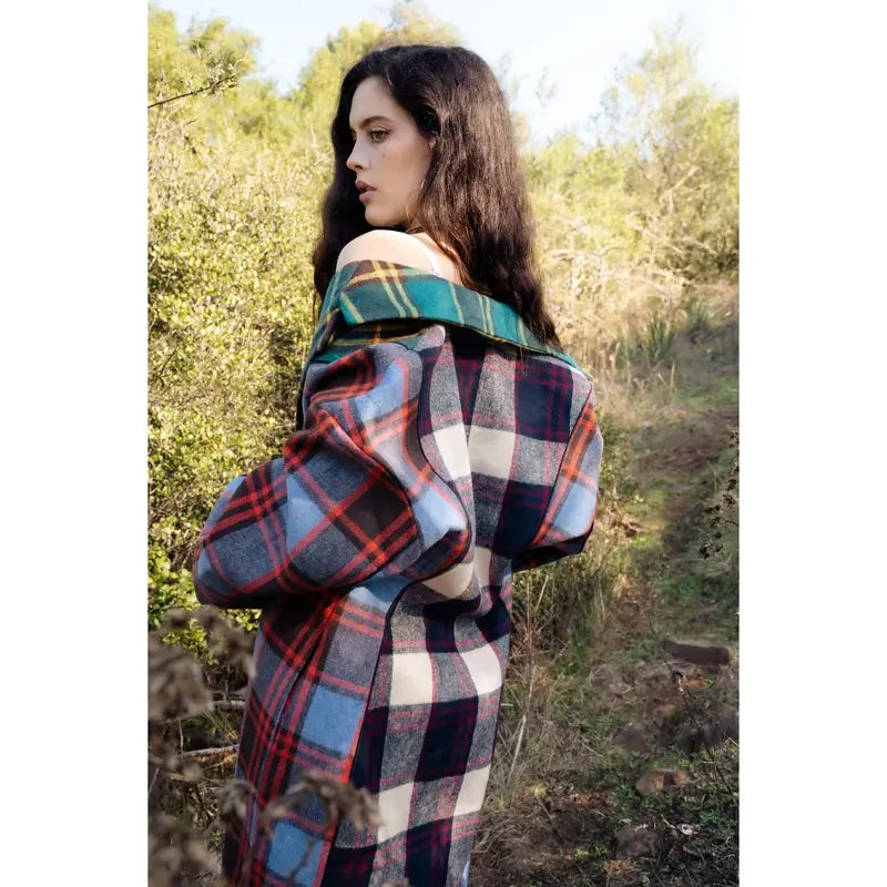 Studio Multi Plaid Trench Jacket