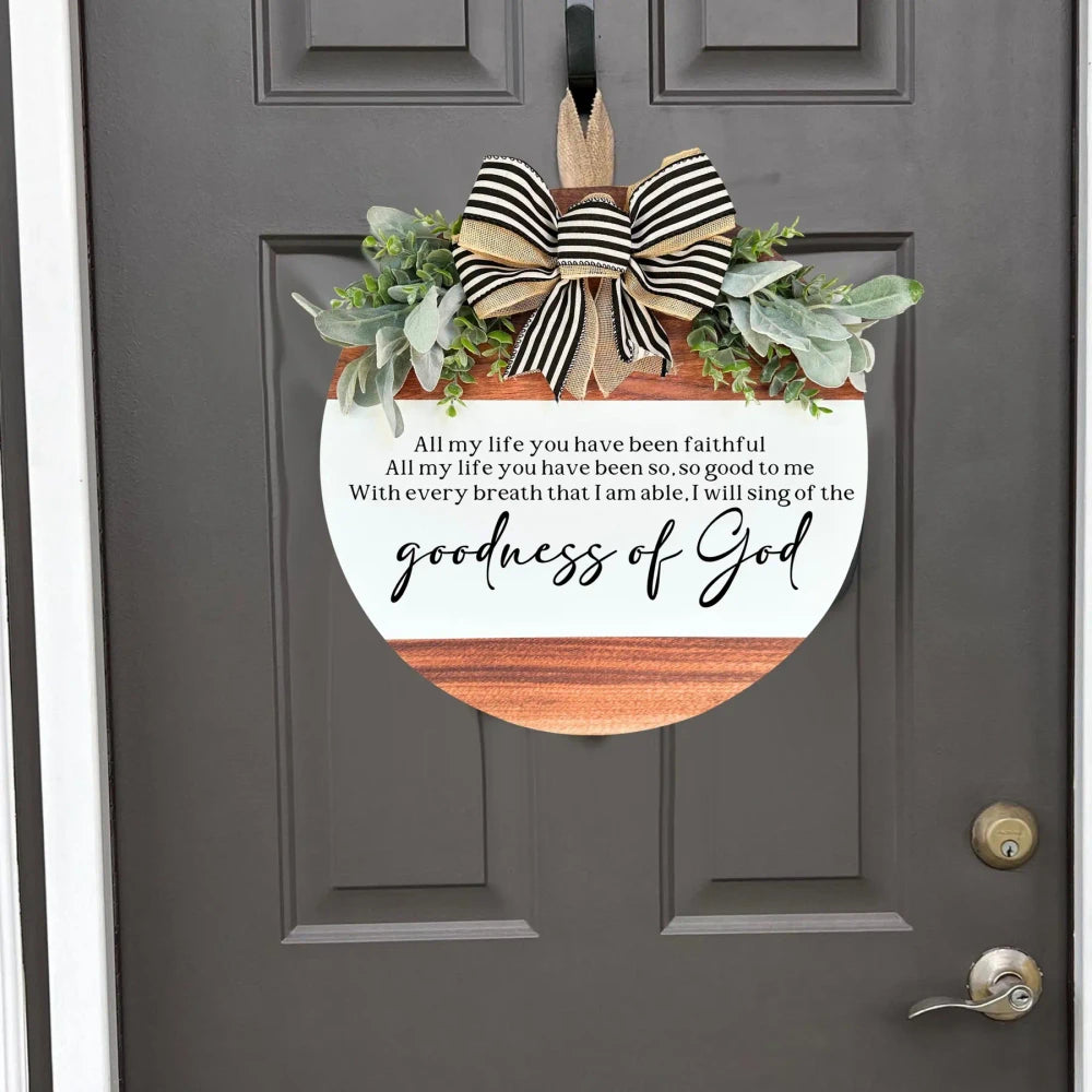 Christian Wooden Door Sign