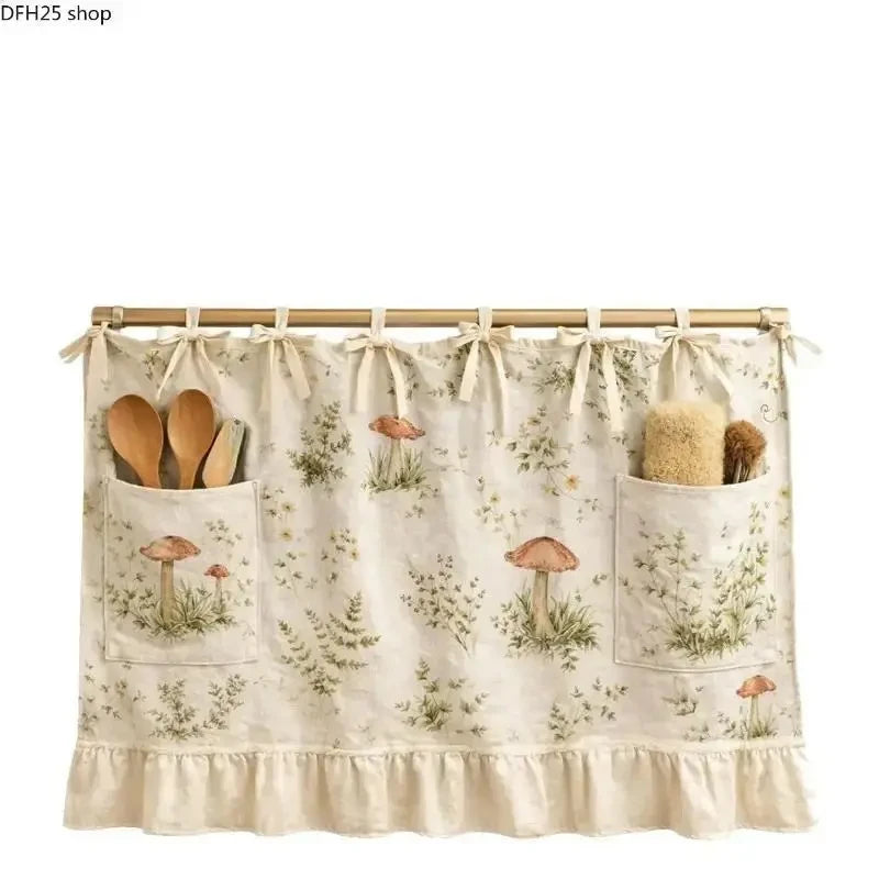 Farmhouse Ruffled Linen Oven Cover