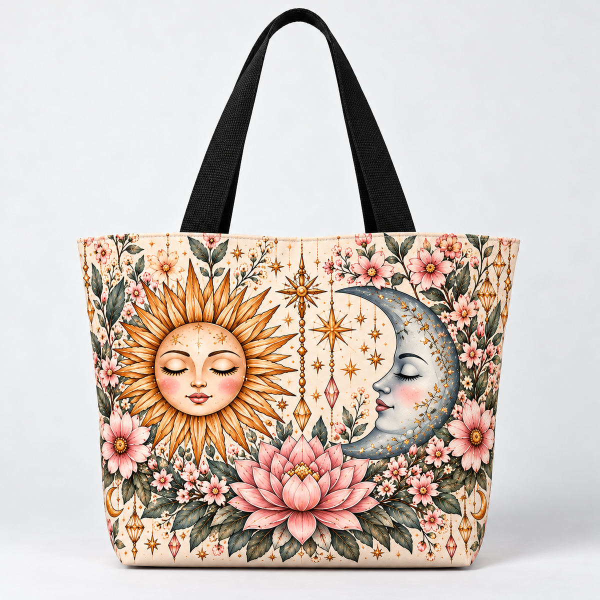 Moonlight & Sunshine Floral Tote Bag