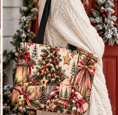 Christmas Wishes & Cocoa Kisses Oversized Holiday Tote B