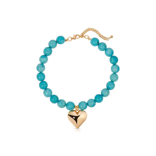 Turquoise Heart Charm Necklace