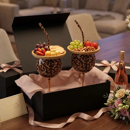 Leopard Print Glass Gift Set