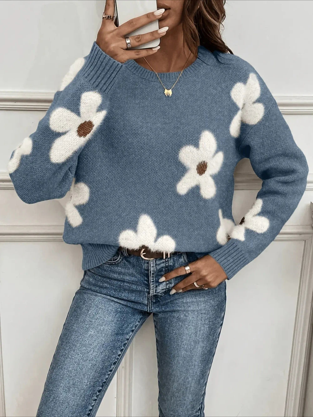 Floral Knit Sweater