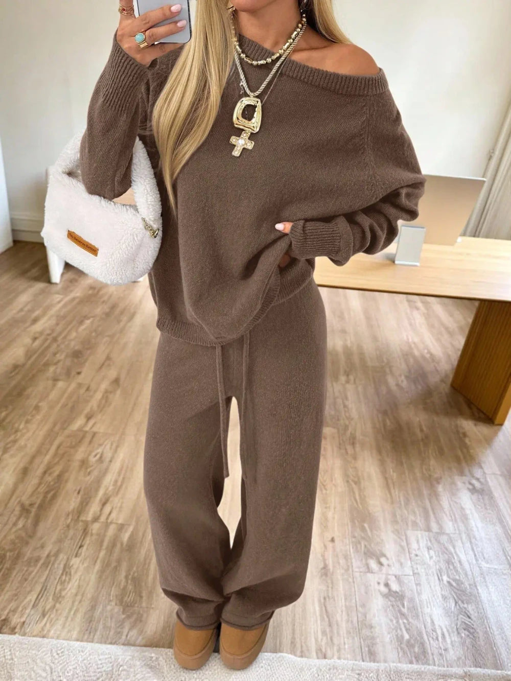 Loose Fit Knit Loungewear Set
