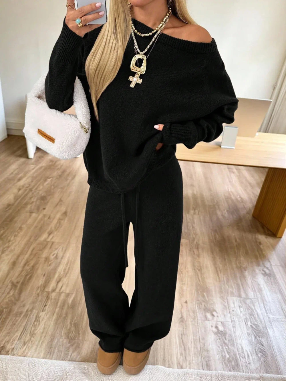 Loose Fit Knit Loungewear Set