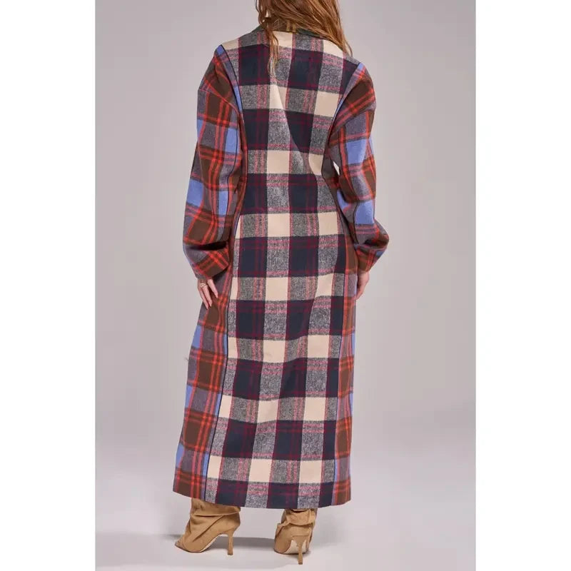 Studio Multi Plaid Trench Jacket