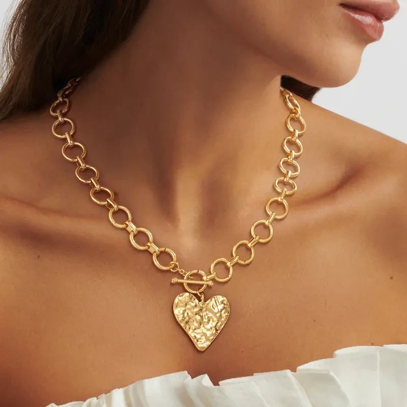 Chunky Gold Heart Necklace
