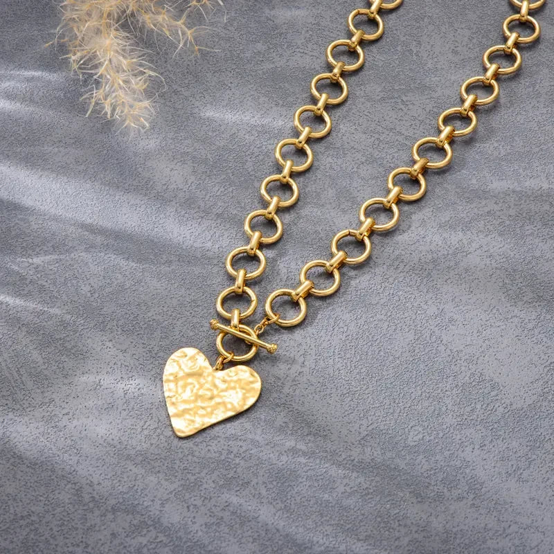 Chunky Gold Heart Necklace