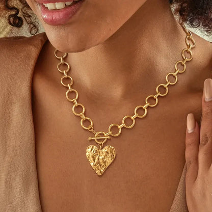 Chunky Gold Heart Necklace