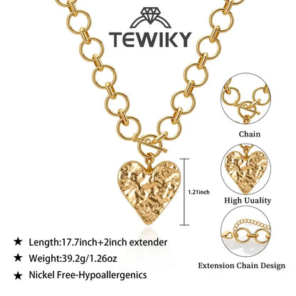 Chunky Gold Heart Necklace
