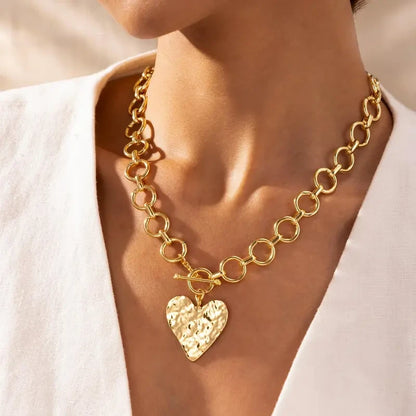 Chunky Gold Heart Necklace