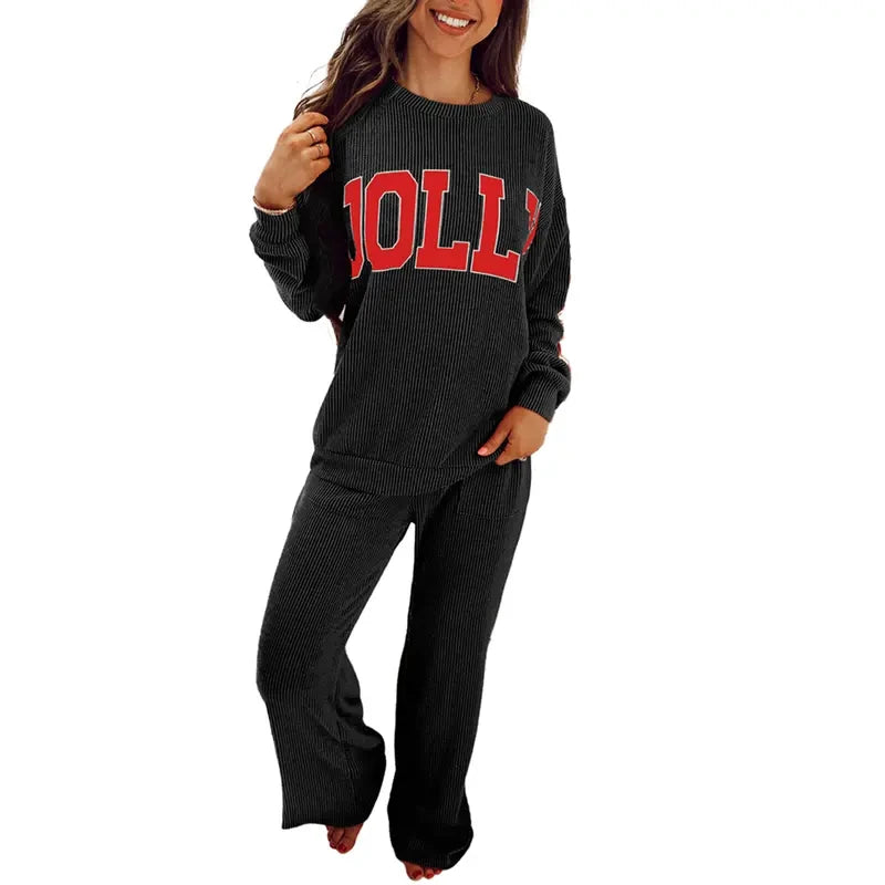 Corded Velvet Christmas Lounge Set