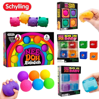 Rainbow Teenie Nee Doh Stress Ball Set
