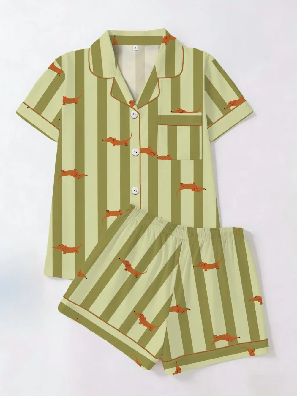 Sausage Dog Print Pajama Set