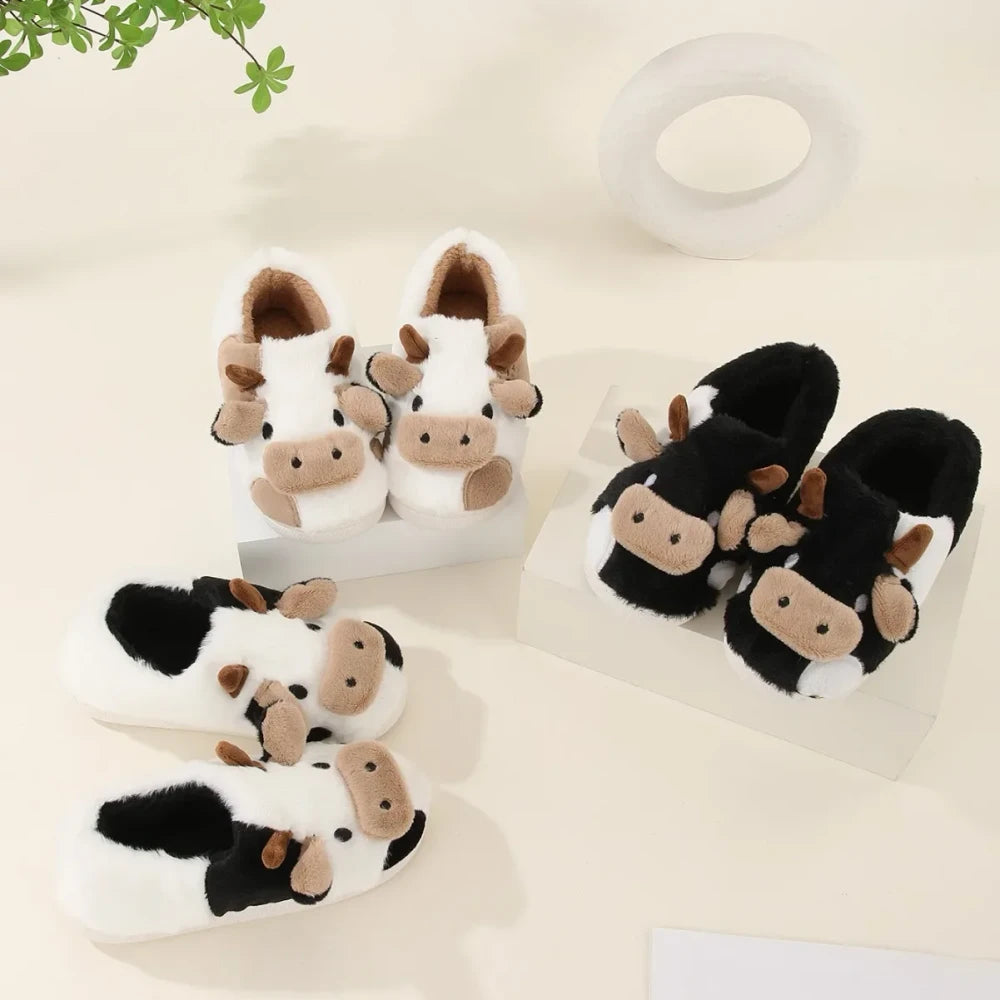 Plush Cow Indoor Slippers