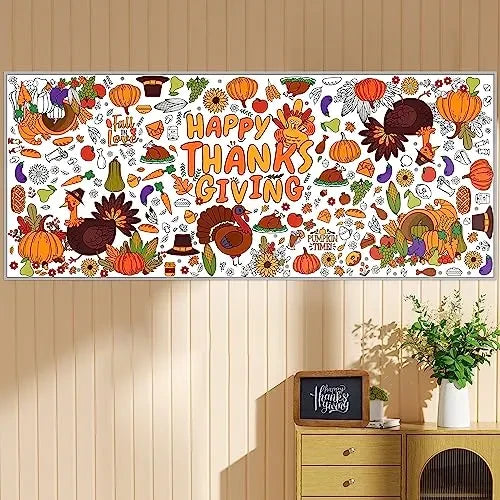 Thanksgiving Giant Coloring Tablecloth