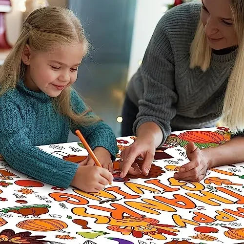 Thanksgiving Giant Coloring Tablecloth