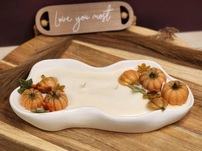 Orange Pomander Pumpkin Bowl Candle