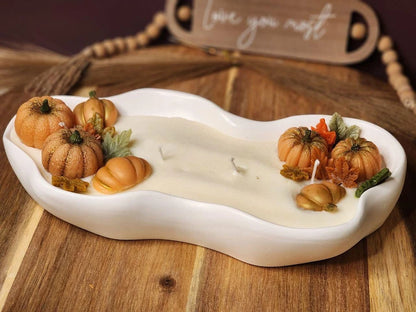 Orange Pomander Pumpkin Bowl Candle