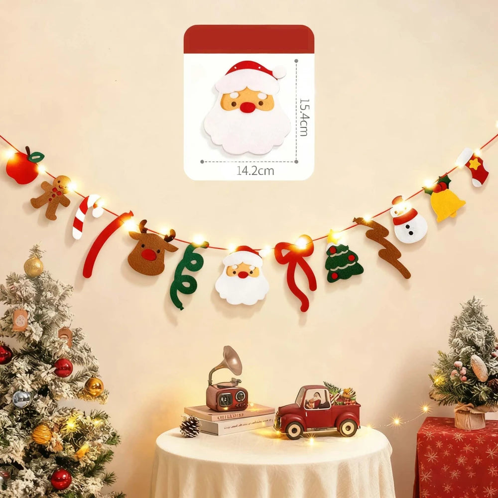 Merry Christmas Handmade DIY Wall Banner