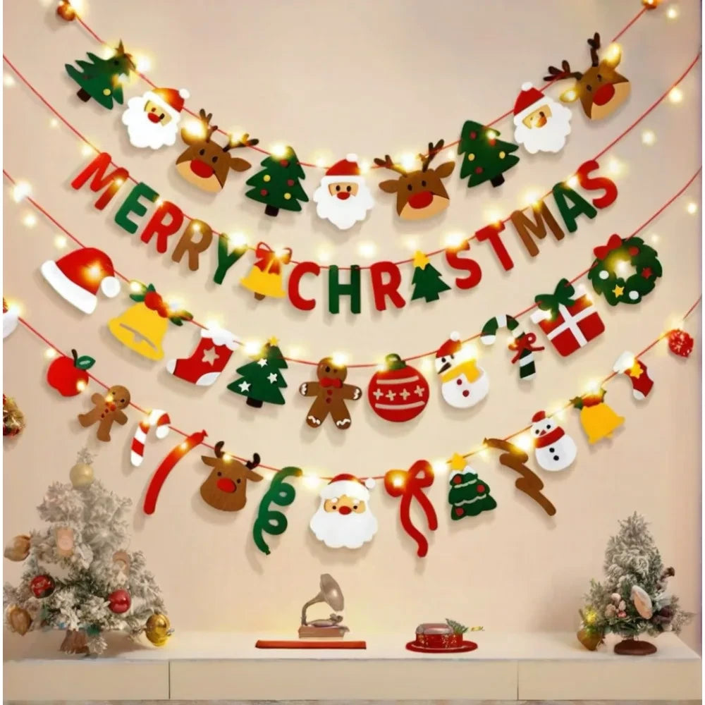 Merry Christmas Handmade DIY Wall Banner