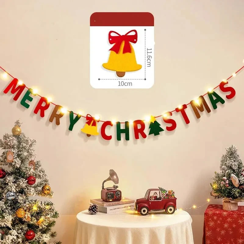Merry Christmas Handmade DIY Wall Banner
