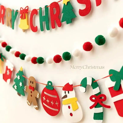 Merry Christmas Handmade DIY Wall Banner