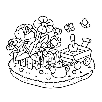 Tiny Gardens Coloring Book