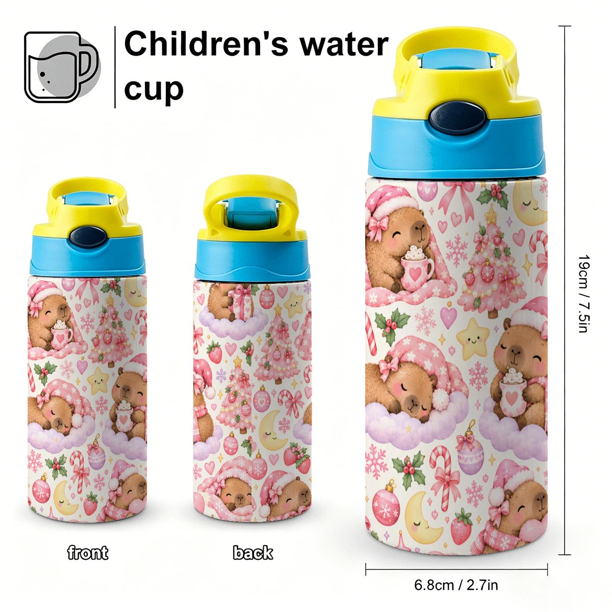 Capybara Kisses  Kids Water Bottle
