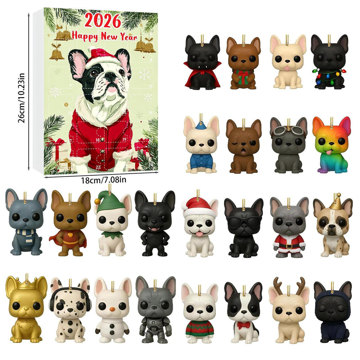 Pet dog arrives in the holiday calendar box