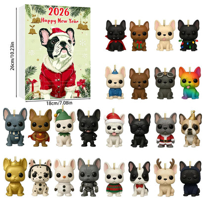 Pet dog arrives in the holiday calendar box