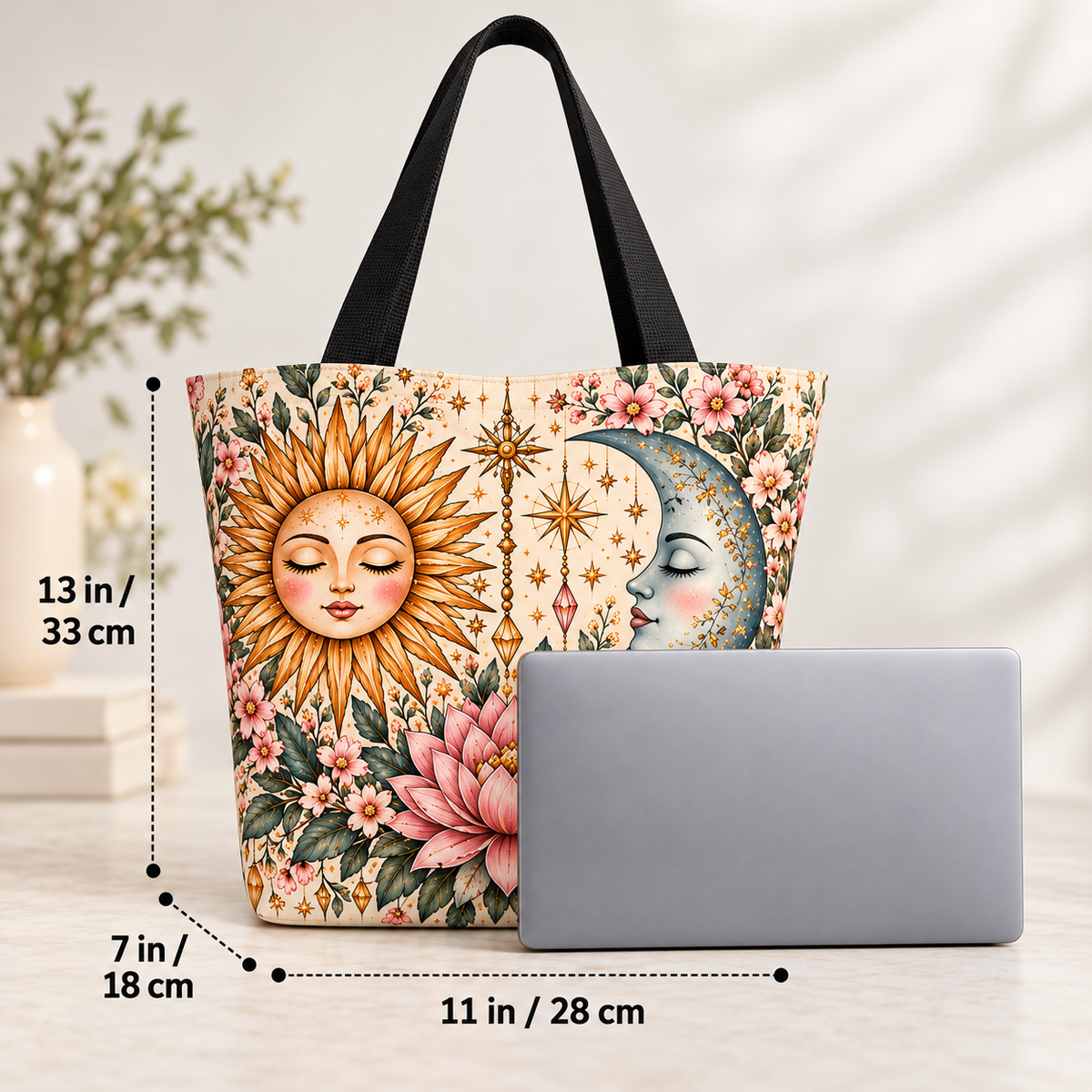 Moonlight & Sunshine Floral Tote Bag