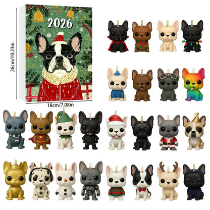 Pet dog arrives in the holiday calendar box