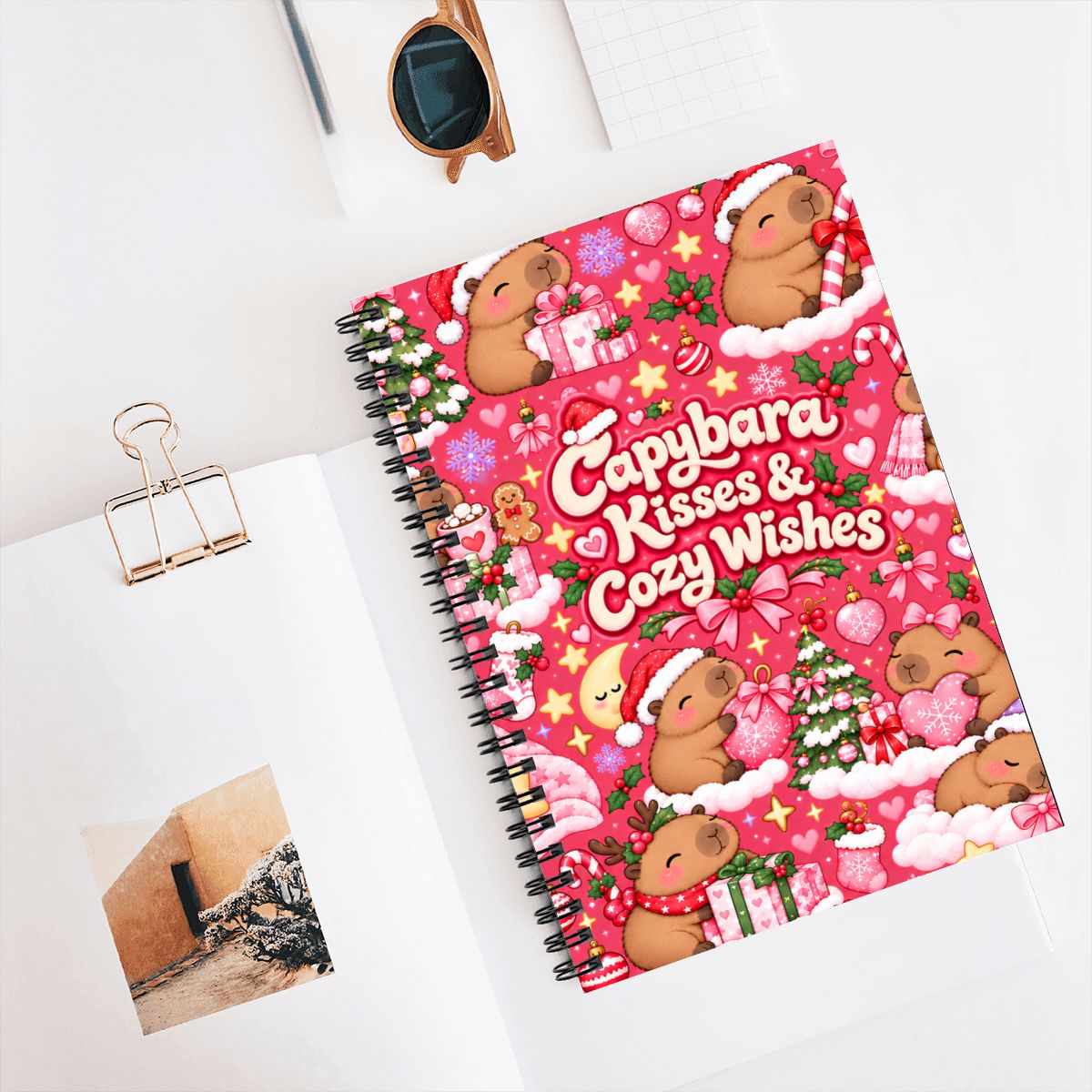Capybara Kisses  Spiral Notebook
