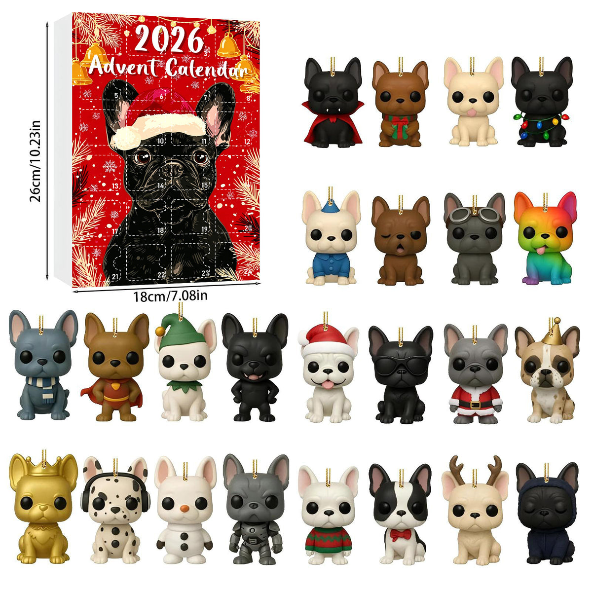 Pet dog arrives in the holiday calendar box