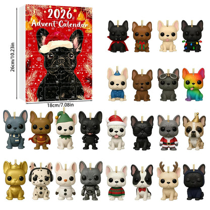Pet dog arrives in the holiday calendar box