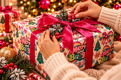 Merry & Bright Christmas Gift Wrap – 3 Sheet Set