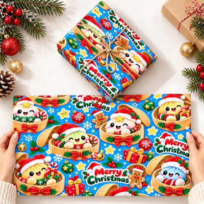 Merry Squishmas! – Christmas Dumpling Wrapping Paper 🎁✨ 3Pack
