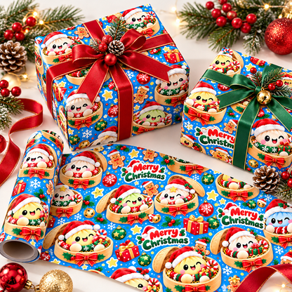 Merry Squishmas! – Christmas Dumpling Wrapping Paper 🎁✨ 3Pack