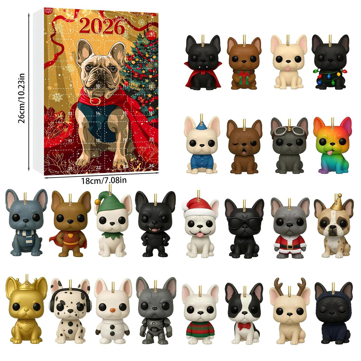 Pet dog arrives in the holiday calendar box