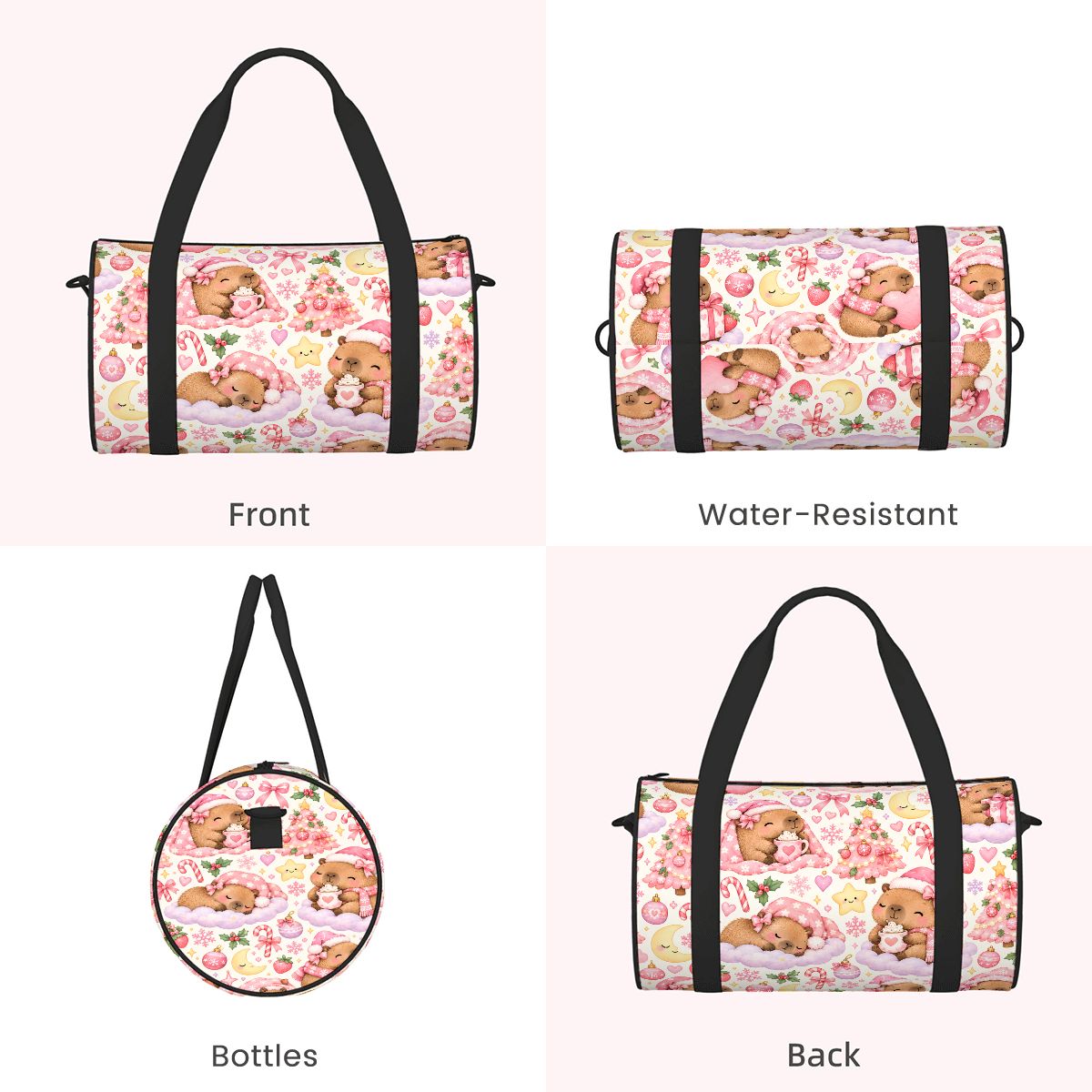 Capybara Kisses & Cozy Wish Kids Sports Duffle Bag