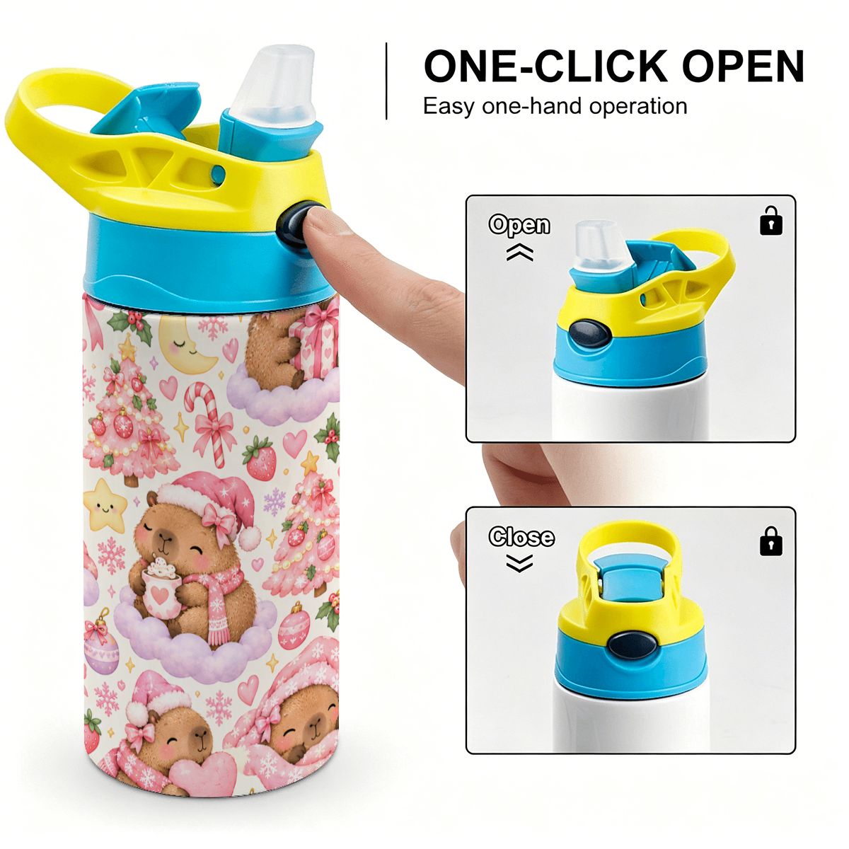 Capybara Kisses  Kids Water Bottle