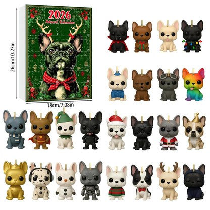 Pet dog arrives in the holiday calendar box