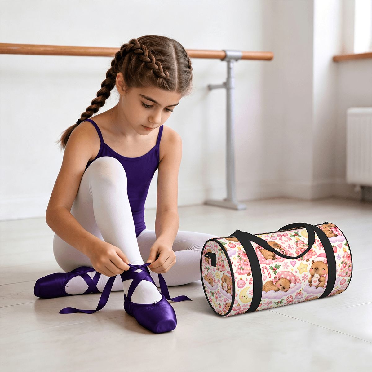 Capybara Kisses & Cozy Wish Kids Sports Duffle Bag